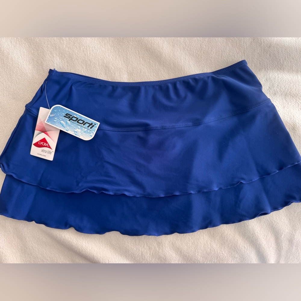 Sporto. Vibrant Blue Mini Beach/Athletic Skirt/Bathing Suit Coverup